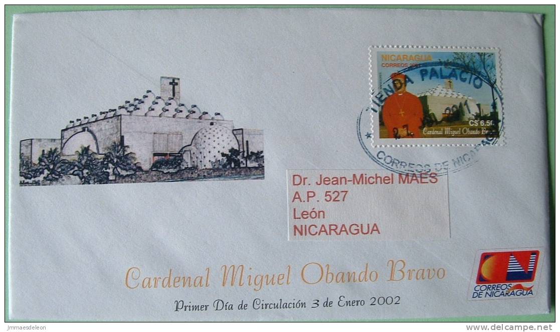 Nicaragua 2011 Cover Managua To Leon - Obando Y Bravo Cardinal Managua Cathedral - Nicaragua