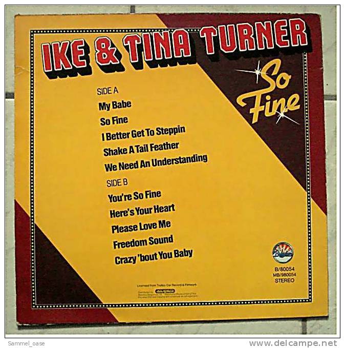 LP IKE & TINA TURNER - So Fine HOLLAND RARE COVER  -  Von Babylon  -  B/80054 - Disco & Pop