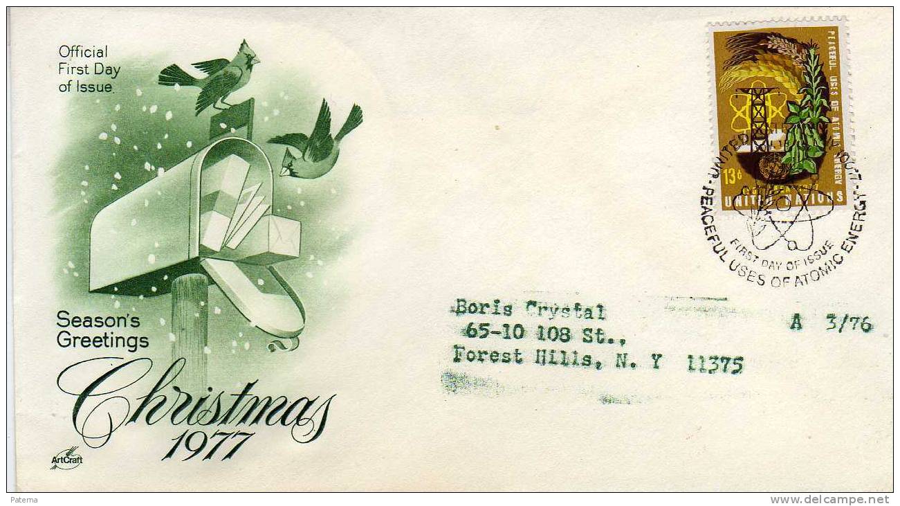 FDC Estados Unidos, 1977, Christmas, Atomic Energy, - 1971-1980