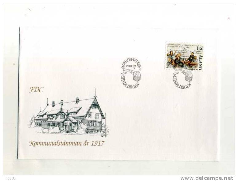 - ALAND . FDC SUR LETTRE  DE 1987 - Aland