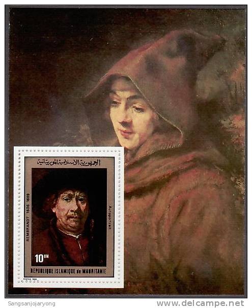 Mauritania Sc456 S/S Painting, Rembrandt, Self-Portrait - Rembrandt