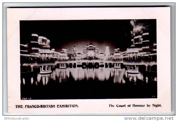 Franco-British Exhibition - The Court Of Honour By Night - Real Photo Postcard 1908 - Exhibitions