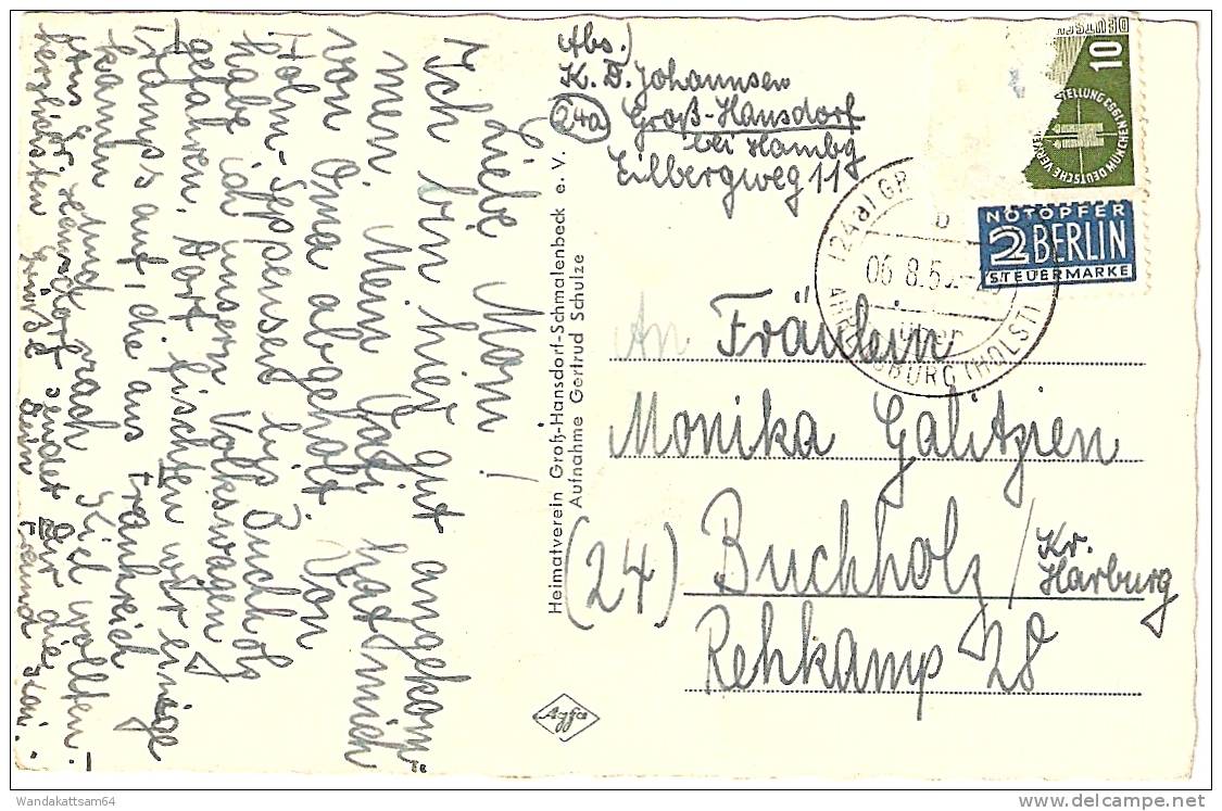 AK Groß-Hansdorf - Schmalenbeck, Goldene Wiege 06. 8. 5 (24a) GR AHRENSBURG (HOLST Mehr Nicht Erkennbar Briefmarke Teilw - Ahrensburg