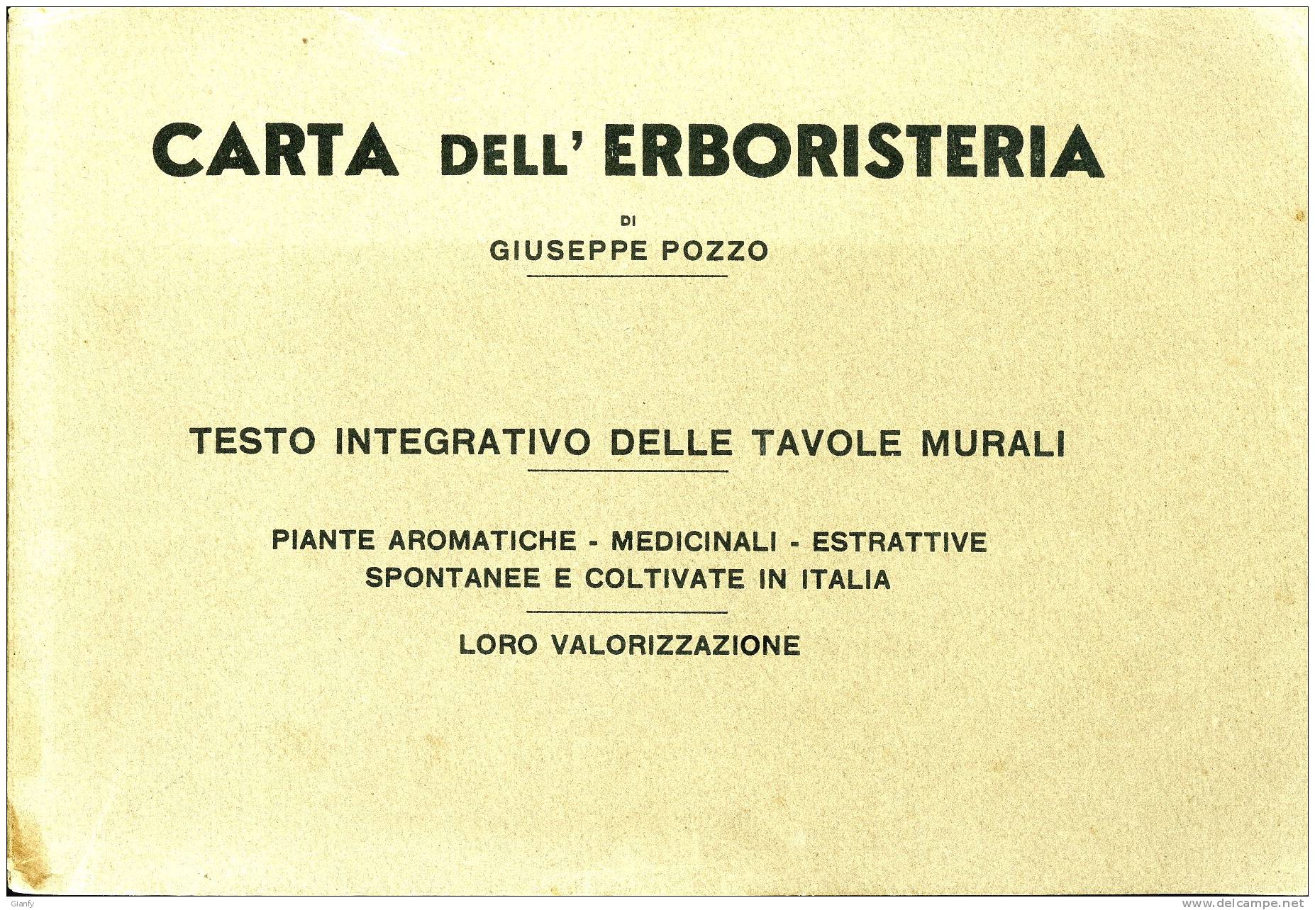 POZZO CARTA DELL'ERBORISTERIA 1931/1957 - Jardinage