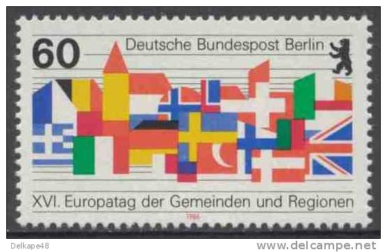 Germany Berlin 1986 Mi 758 YT719 Sc9N509 ** Europatag Der Gemeinden Und Regionen, Berlin - Feiertag 9. Mai - Postzegels