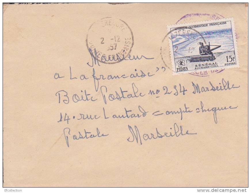 Nzérékoré Guinée Forestière Guinéa Afrique Colonie Française Lettre Par Avion Pour Marseille Marcophilie - Cartas & Documentos