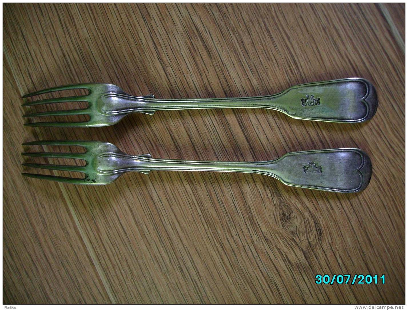 1867 IMPERIAL RUSSIA,st. Petersburg TWO BIG FORKS, SILVERPLATED - Argenterie