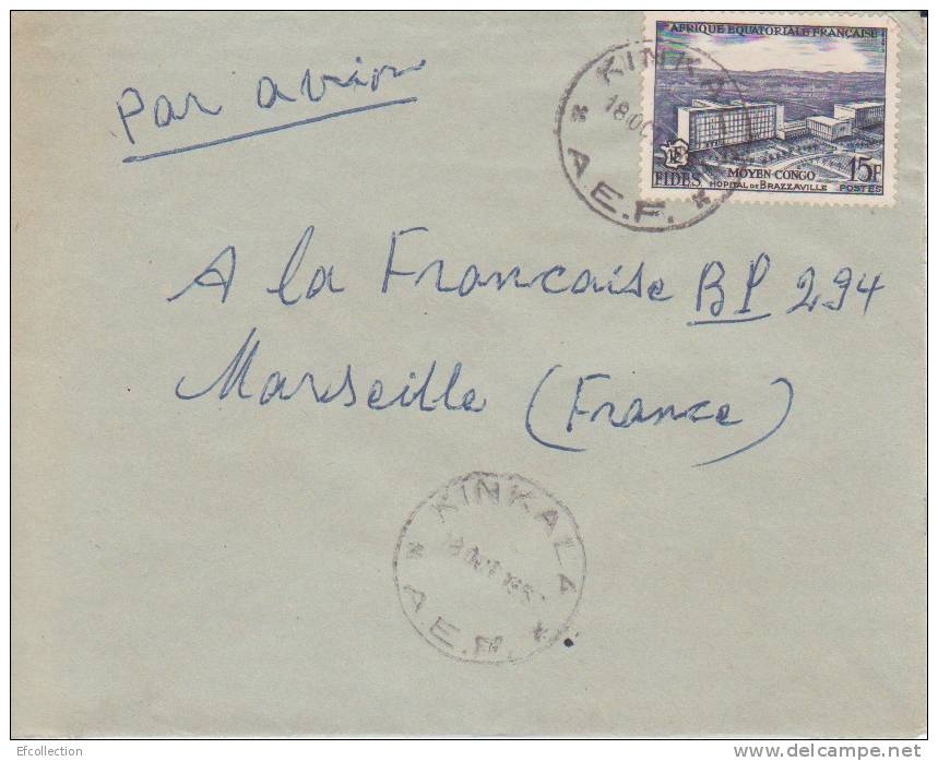AEF,Congo,Pool,Kinkala Le 18/09/1957 > France,lettre,Colonies,ho Pital De Brazzavile,15f N°234 - Lettres & Documents