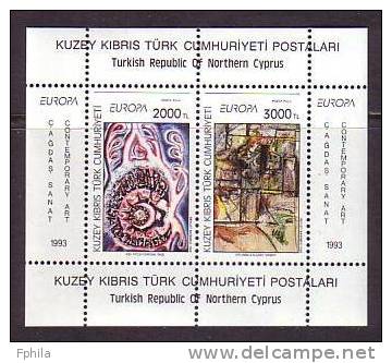 1993 NORTH CYPRUS EUROPA CEPT MODERN ART SOUVENIR SHEET MNH ** - 1993