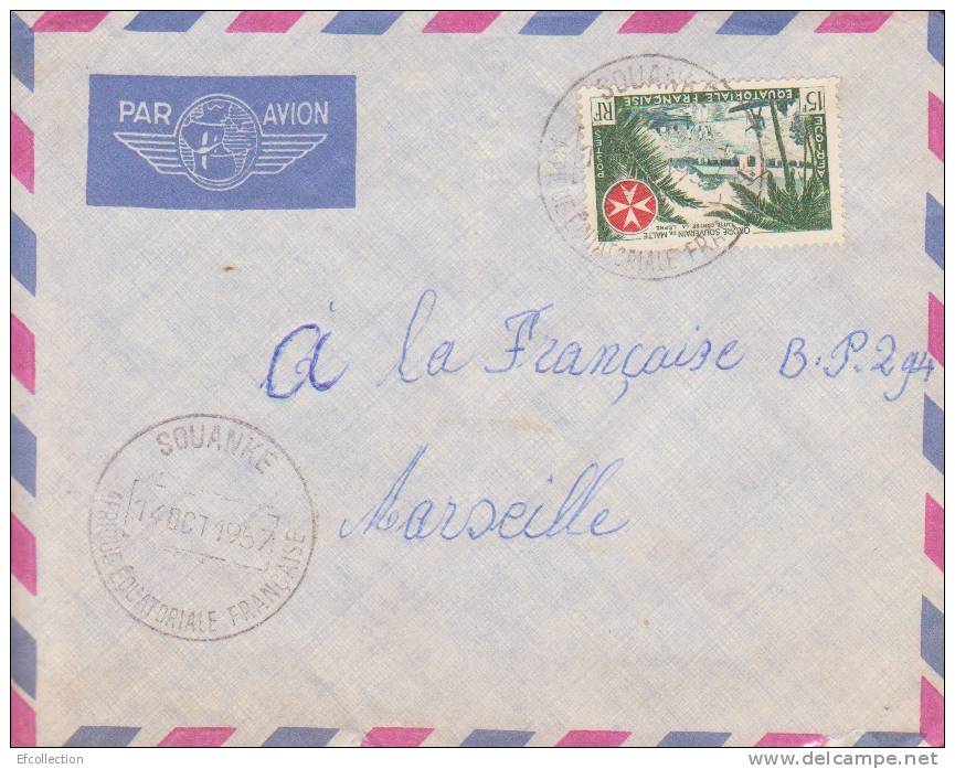 AEF,Congo,Sangha,Souanké Le 14/10/1957,lettre,Colonie S,ordre Souverain De Malte Et Lutte Contre La Lépre,15f N°237 - Cartas & Documentos