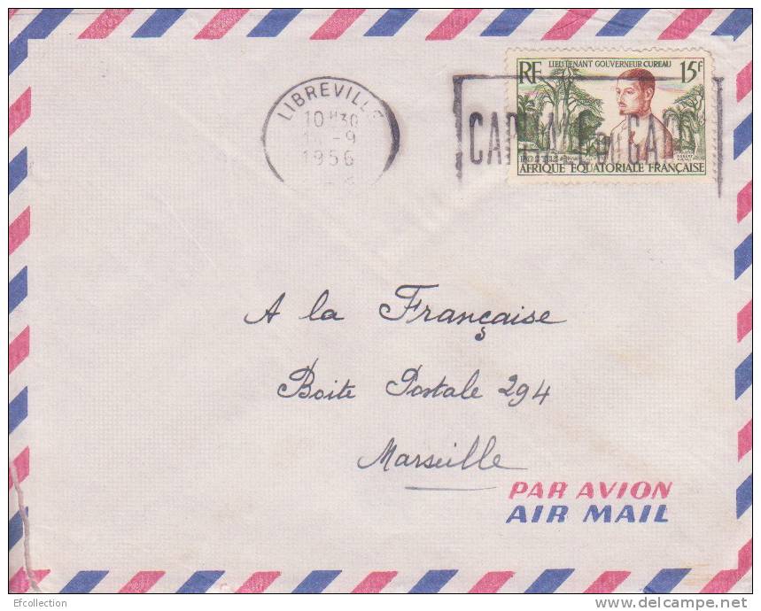 MARCOPHILIE - LIBREVILLE - GABON - 1957 - A.E.F - N°230 - AVION - LETTRE - Autres & Non Classés