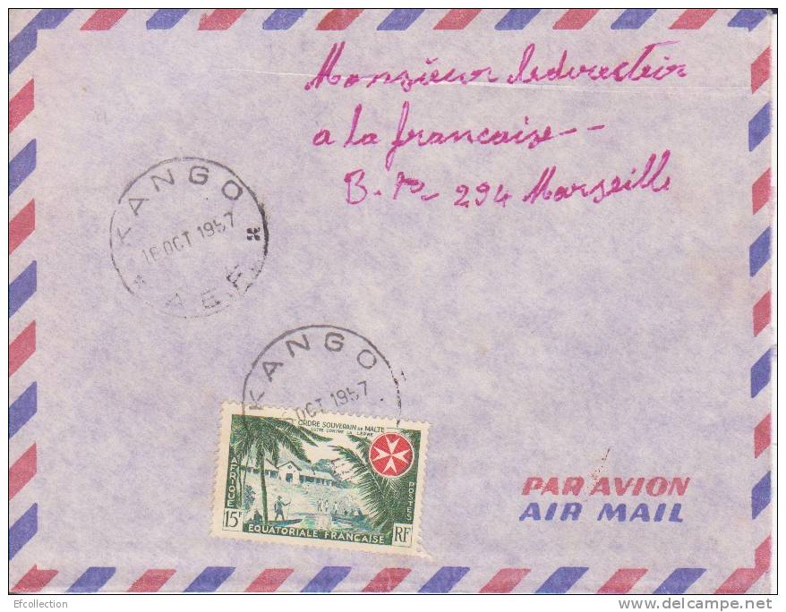 MARCOPHILIE - KANGO ( Petit Bureau ) GABON - 1957 - COLONIES - A.E.F - N°237 - AVION - LETTRE - Autres & Non Classés