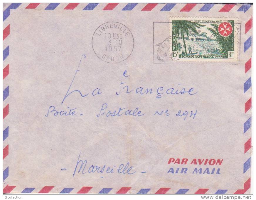 MARCOPHILIE - LIBREVILLE - GABON - 1957 - COLONIES - A.E.F - N°237 - AVION - LETTRE - Autres & Non Classés