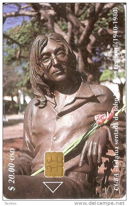 111 TARJETA DE CUBA DE ESTATUA DE JOHN LENNON CHIP I-4 - Cuba