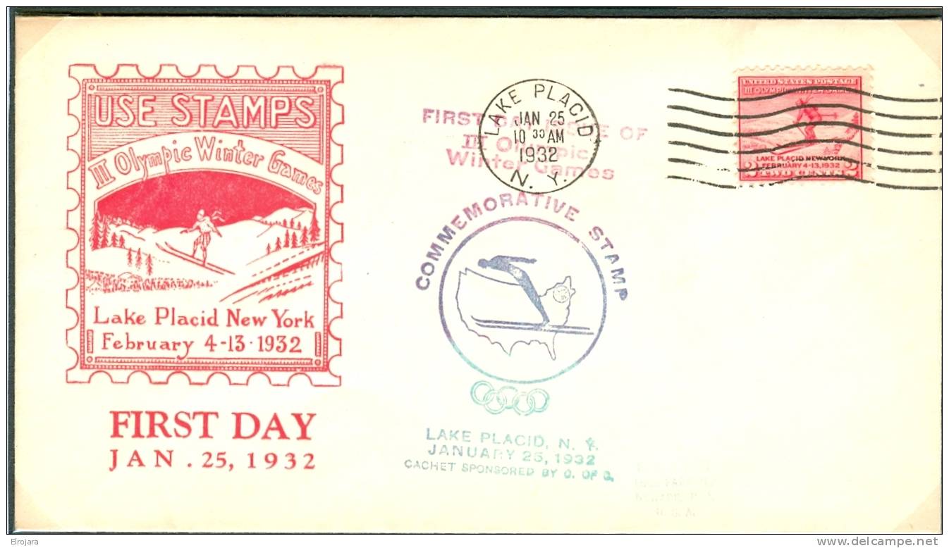 USA FDC 25-1-1932 - Winter 1932: Lake Placid