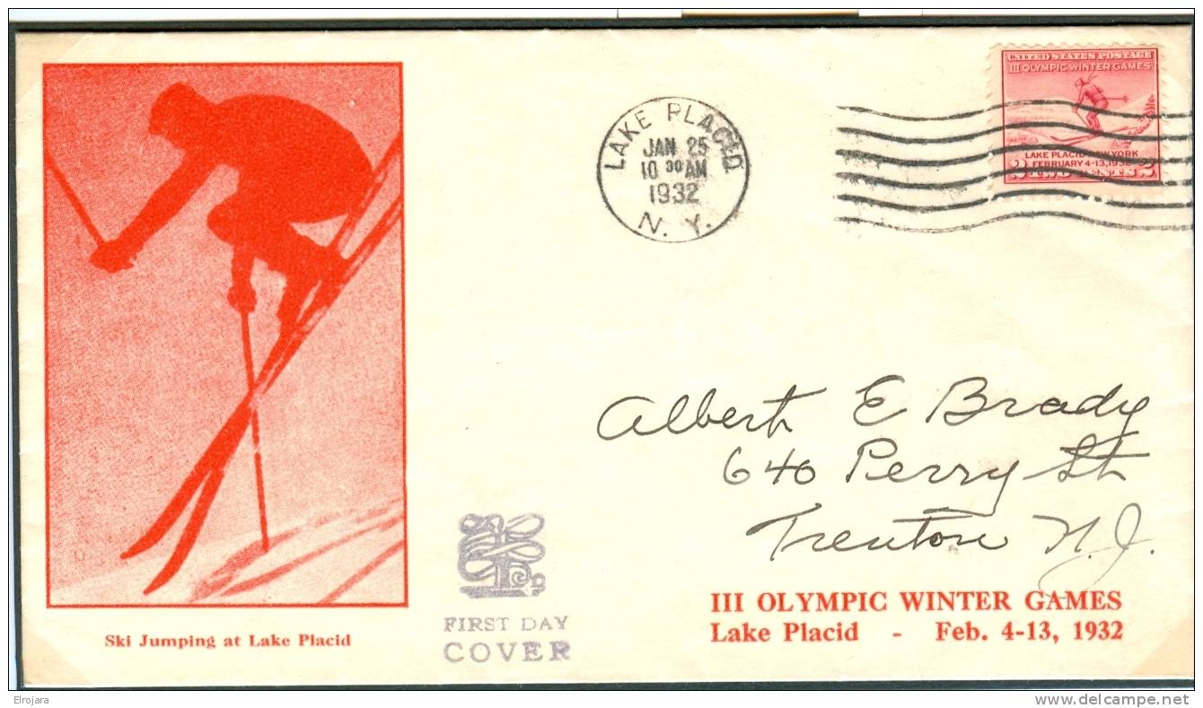 USA FDC 25-1-1932 - Hiver 1932: Lake Placid