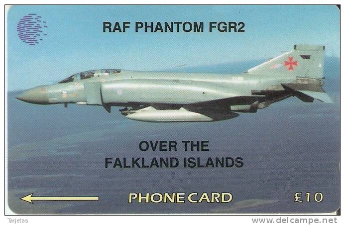 TARJETA DE FALKLAND ISLANDS DE UN AVION PHANTOM FGR2 (PLANE) - Falklandeilanden