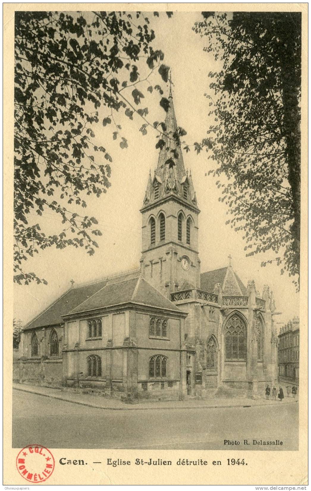 église Saint-julien Détruite En 1944 ( Photo Delassalle ) - Caen