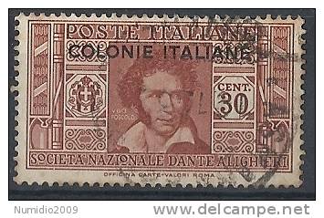 1932 EMISSIONI GENERALI DANTE USATO 30 CENT  - RR8907 - Amtliche Ausgaben