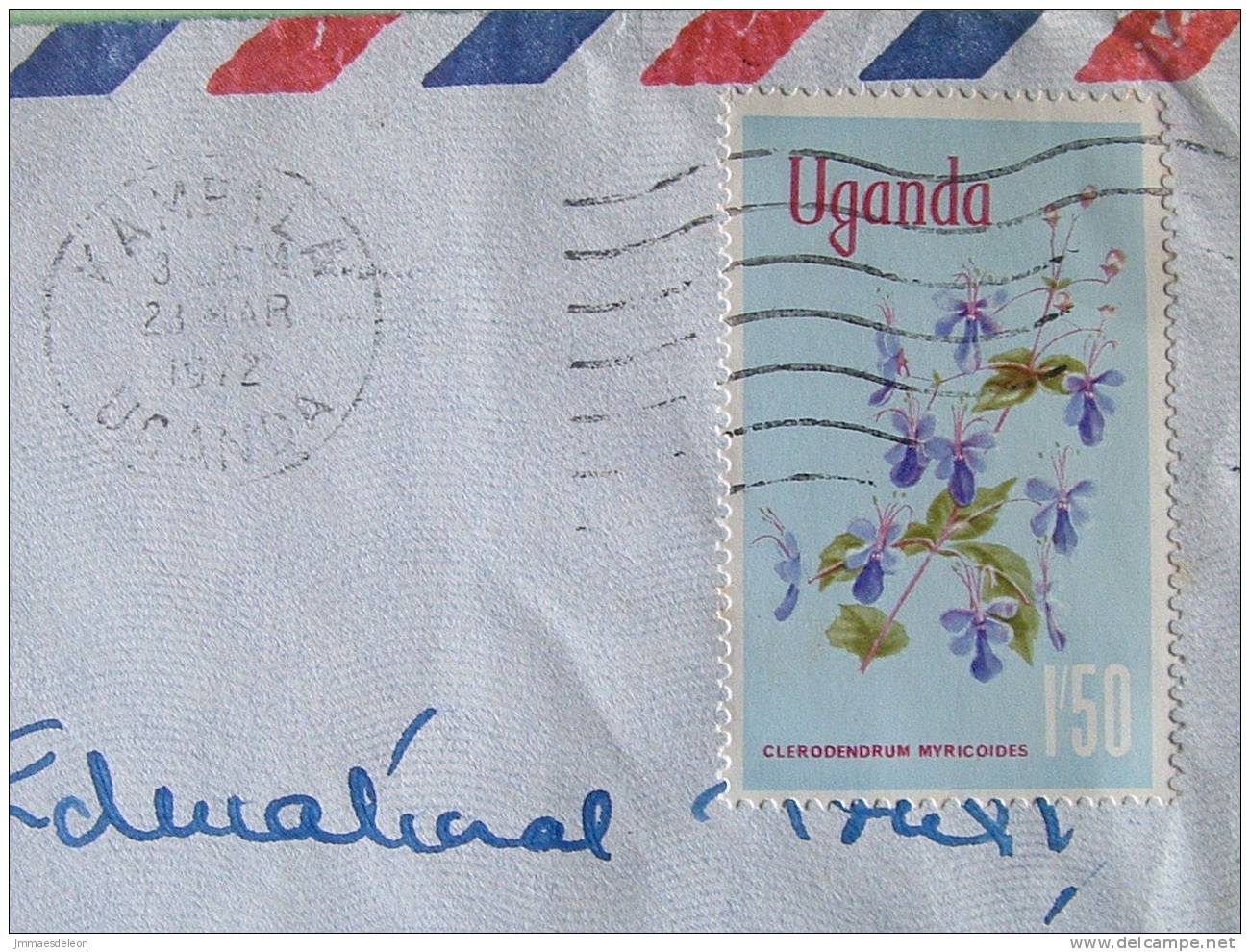 Uganda 1972 Cover To London England UK - Flowers - Uganda (1962-...)