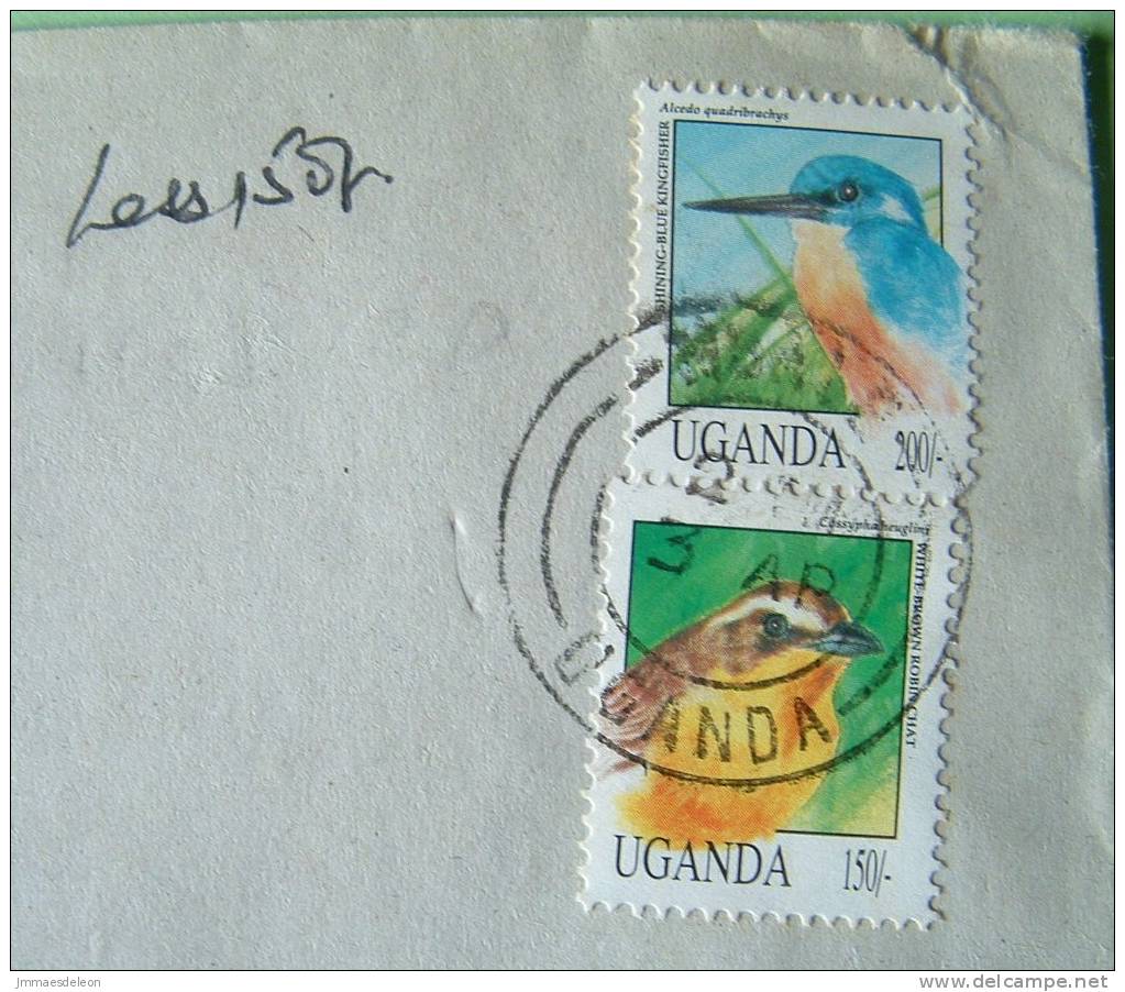 Uganda 1992 Cover To Kenya - Chidren Welfare - Bird Birds Robin Kingfisher - Ouganda (1962-...)