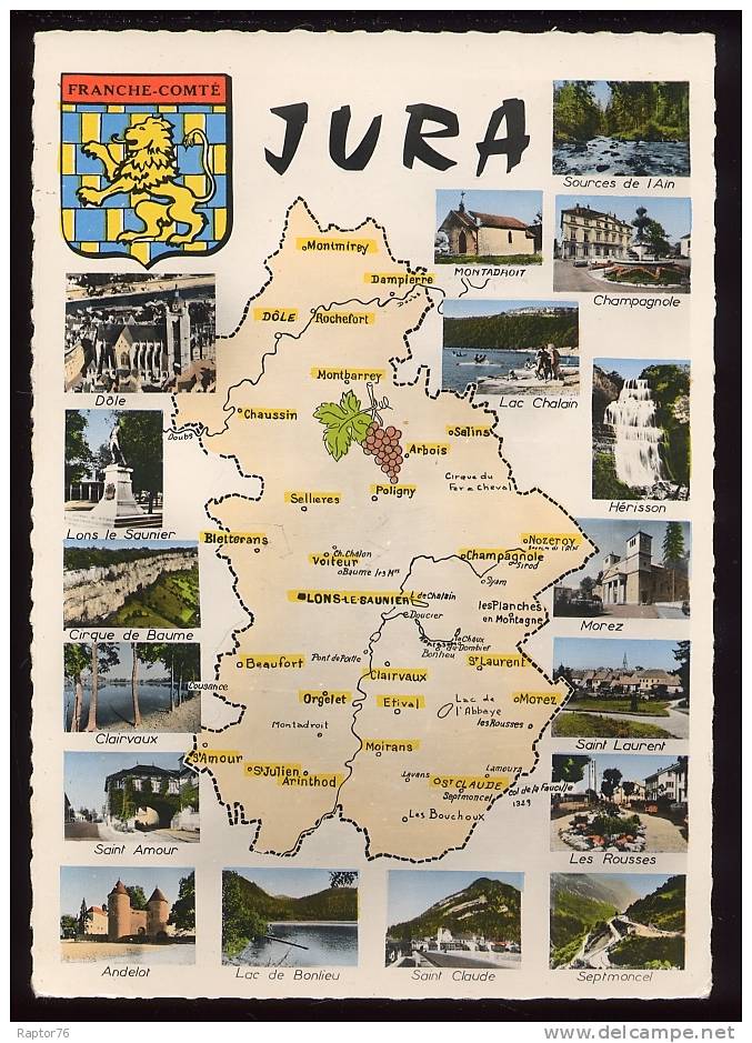 CPM  LE JURA Carte Du Département Et Multi-vues - Franche-Comté