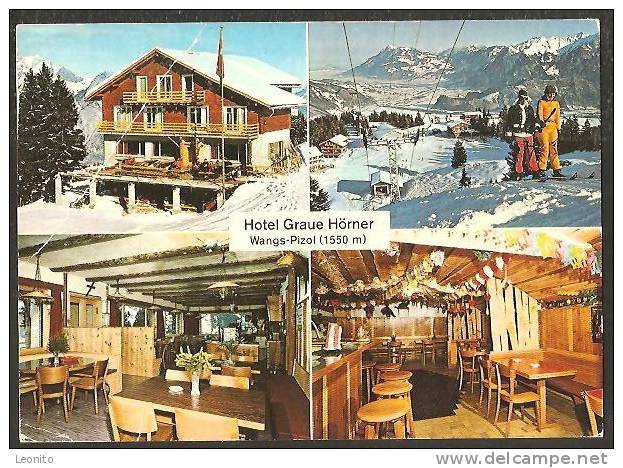 Hotel GRAUE HÖRNER Bei Der Bergstation Furt Luftseilbahn Wangs-Pizol 1982 - Berg