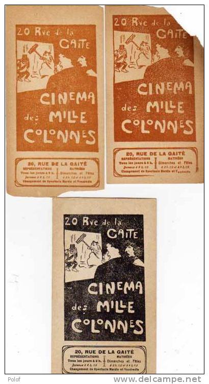 3 Programmes De  Cinema Des Milles Colonnes - 20 Rue De La Gaite- (28052) - Programmes