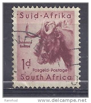 SOUTH AFRICA 1954 Wild Animals - 1d Wilderbeest FU - Gebraucht