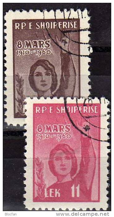 Zum Internationalen Frauentag Der UNO 1960 Albanien 591/2 O 3€ Muttertag Und Frau Im Leben Women Set Of Shqiperia - Fête Des Mères