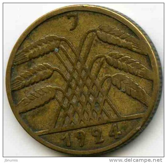 Allemagne Germany 10 Reichspfennig 1924 J J 317 KM 40 - 10 Rentenpfennig & 10 Reichspfennig