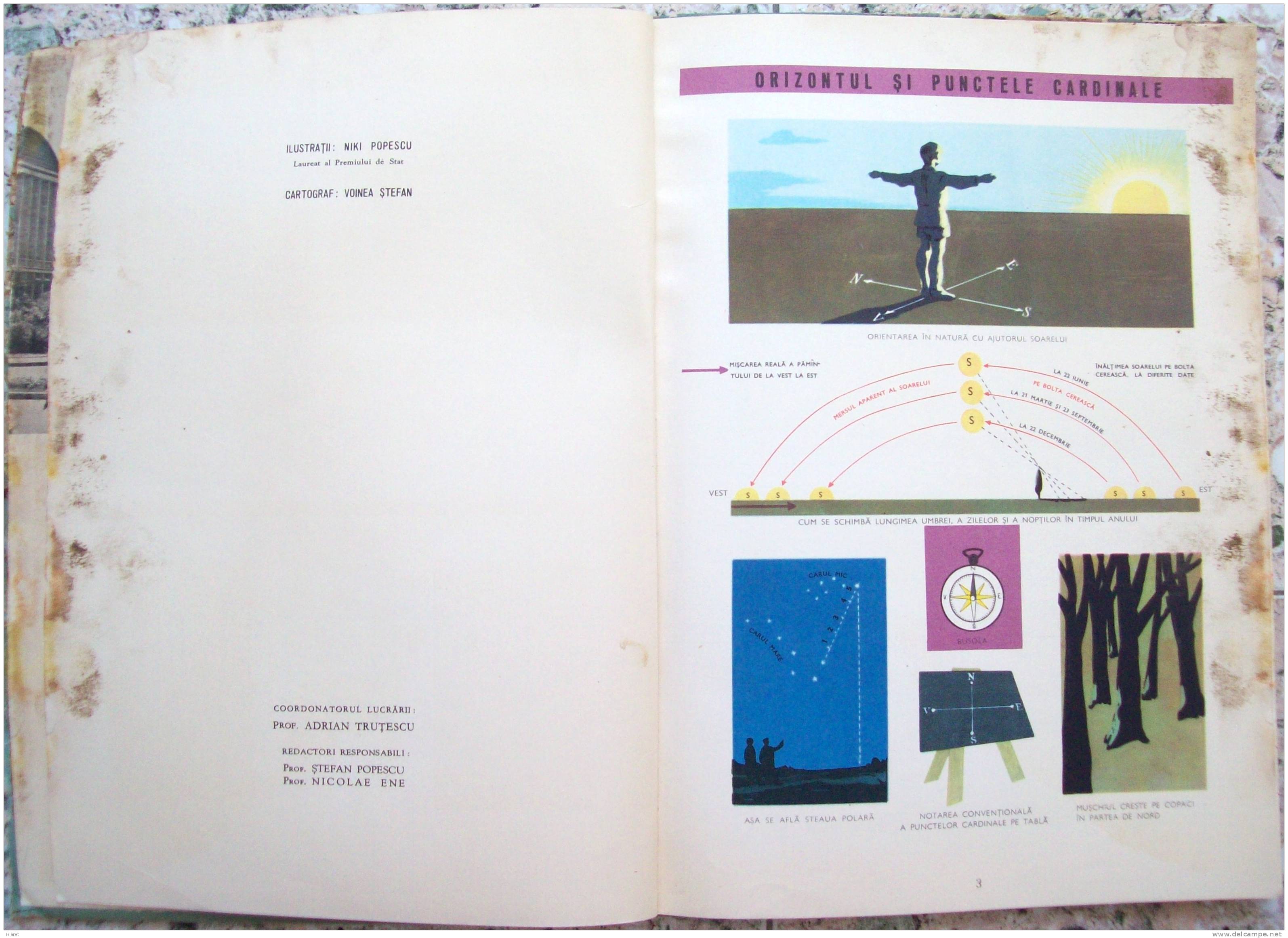 ROMANIA- GEOGRAPHIC ATLAS SCHOOL, PERIOD 1968,INDUSTRIAL IMAGES,VIEWS,MAPS - Schulbücher