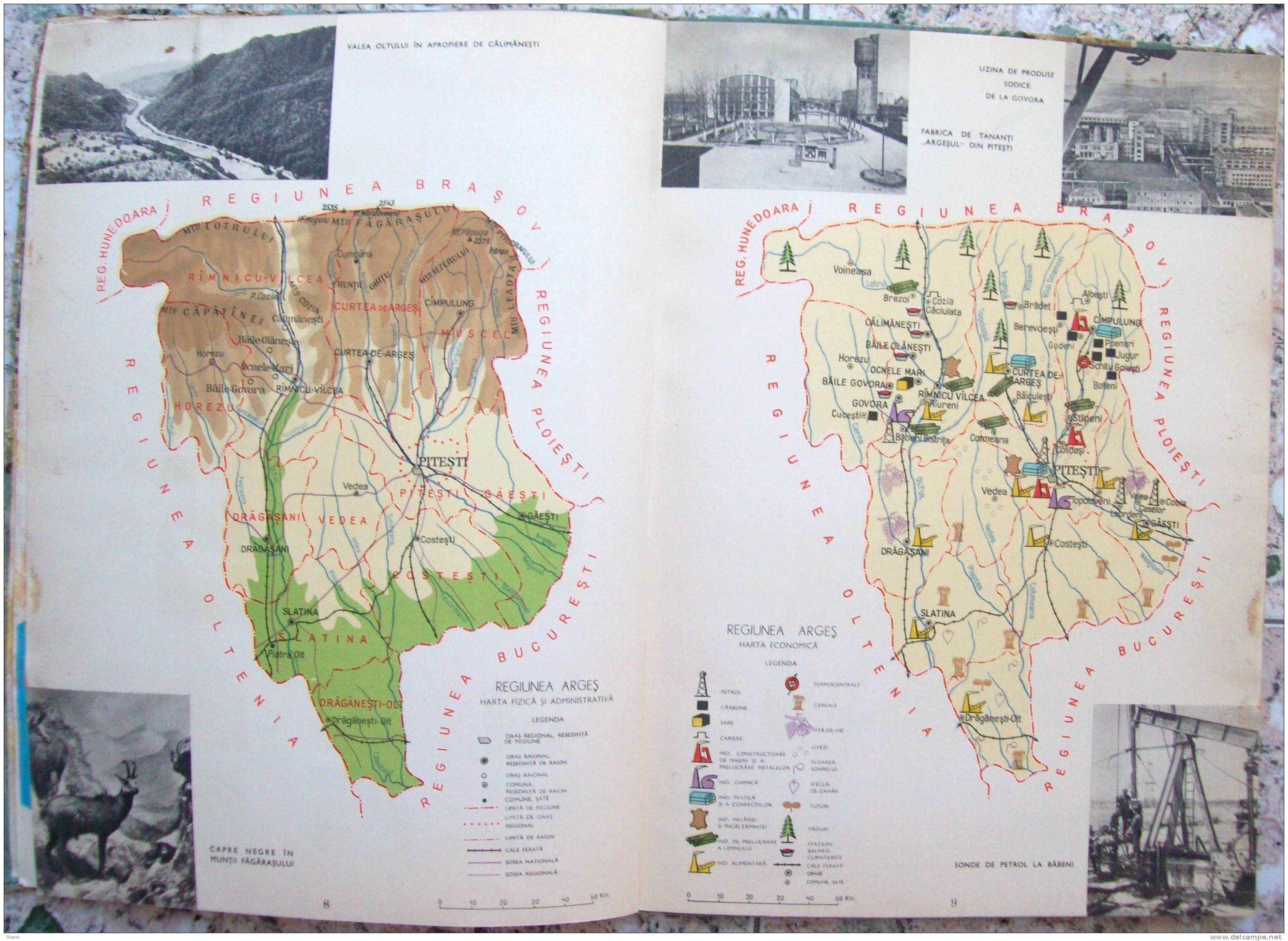 ROMANIA- GEOGRAPHIC ATLAS SCHOOL, PERIOD 1968,INDUSTRIAL IMAGES,VIEWS,MAPS