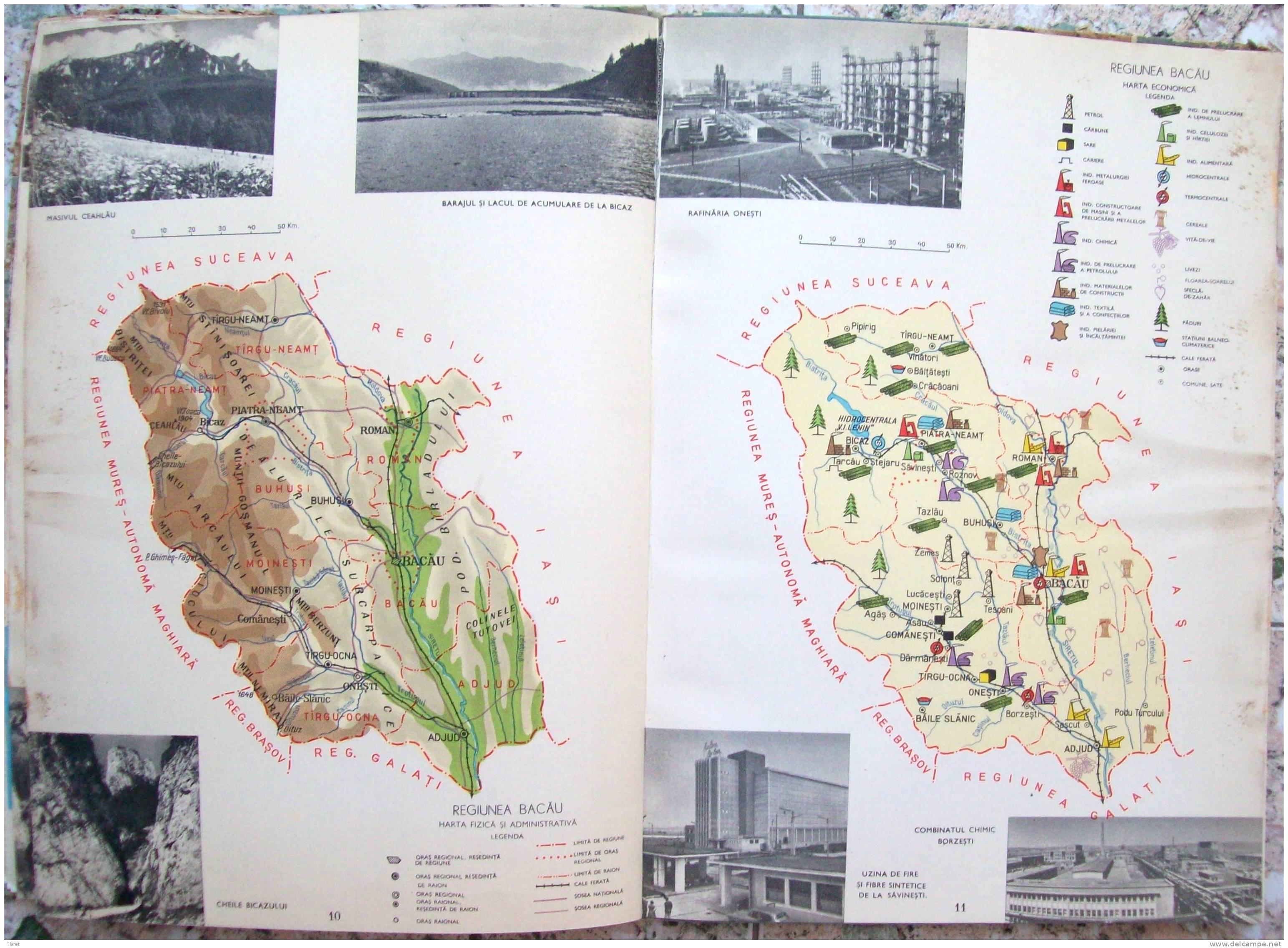 ROMANIA- GEOGRAPHIC ATLAS SCHOOL, PERIOD 1968,INDUSTRIAL IMAGES,VIEWS,MAPS