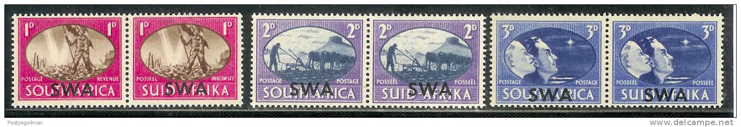 SWA 1945 MNH Stamps Victory Pairs 246-251 - Namibië