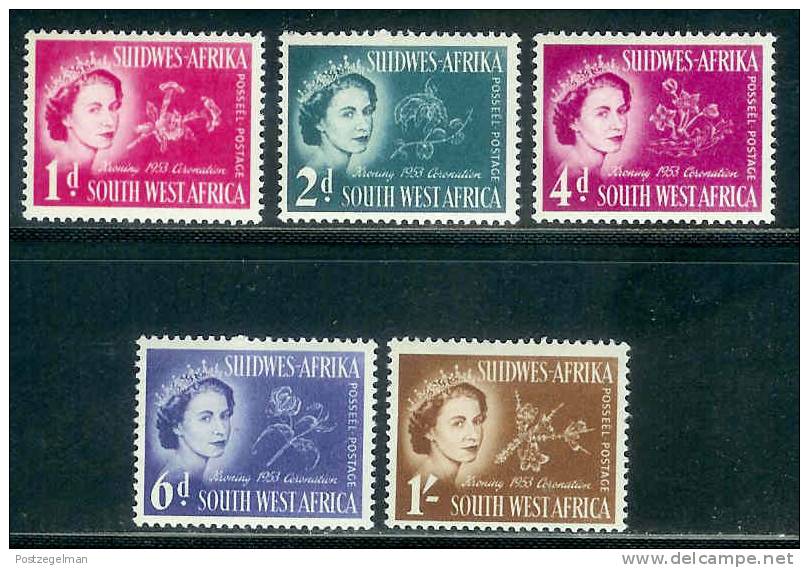 SWA 1953 Mint Hinged Stamps Coronation Flowers 274-278 - Namibia
