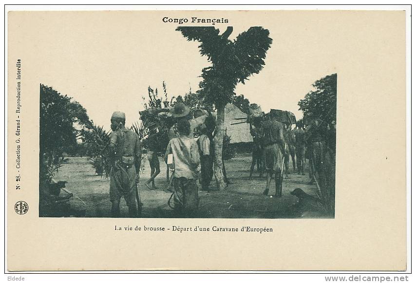 Congo Français Edit Giraud No 28 Depart D Une Caravane D'  Europeen - Congo Français