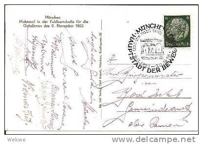 III-Pro117/ Mahnmal Für Opfer Des 9. Nov. 1923 Mit Passendem Stempel - Storia Postale