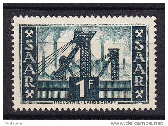 Saar 1953 Mi. 319    1 Fr Schachtanlage MNH** - Nuevos