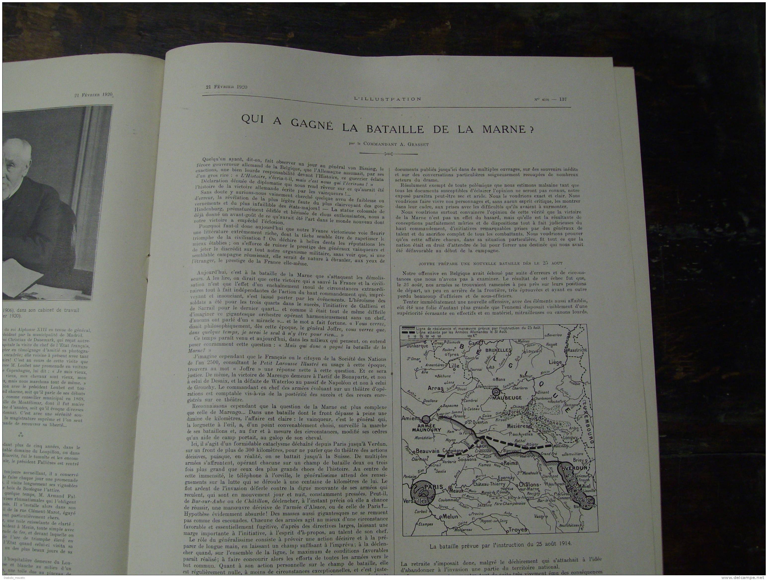 1920    Qui A Gagné La Bataille De La MARNE  ?  ( Trés Important Documentaire) ; Le Procès CAILLAUX Devant La Haute-Cour - L'Illustration