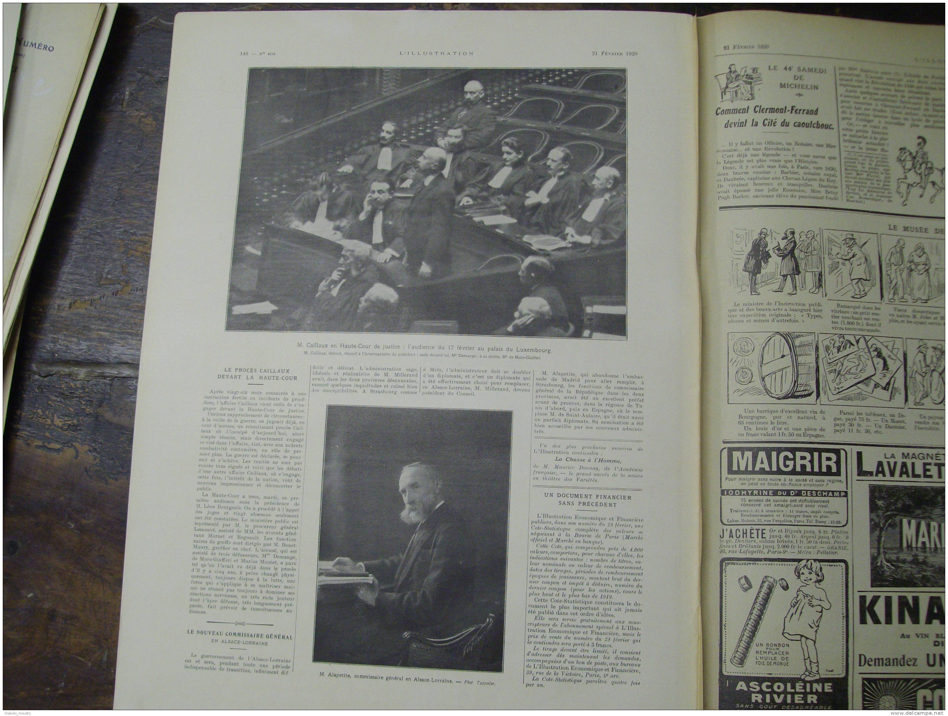 1920    Qui A Gagné La Bataille De La MARNE  ?  ( Trés Important Documentaire) ; Le Procès CAILLAUX Devant La Haute-Cour - L'Illustration