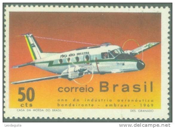 BRAZIL #1143  Year Of Aeronautic Industry  - Bandeirante   - 1969 - Ungebraucht