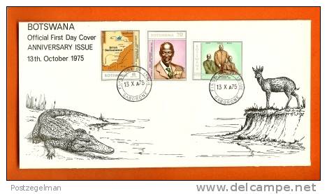 BOTSWANA 1975 Mint FDC Bechuanaland Protectorate 140-142, F3156 - Botswana (1966-...)