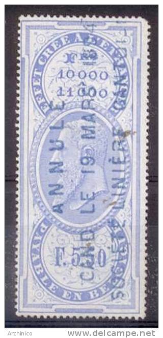 Belgique : Fiscal : Effets De Commerce 5fr50 - 1884 - Timbres