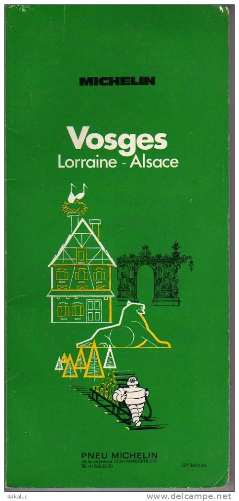 GUIDE MICHELIN  VOSGES LORRAINE ALSACE En 1973 - Strassenkarten