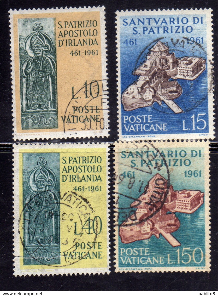 CITTÀ DEL VATICANO VATIKAN VATICAN CITY 1961 S.PATRIZIO ST PATRICK SERIE COMPLETA COMPLETE SET USATA USED OBLITERE' - Gebraucht