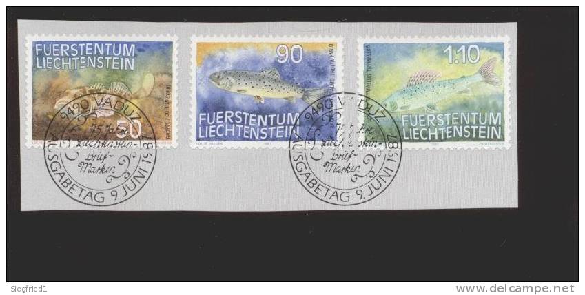 Liechtenstein Gestempelt 922-924 Fische Briefstück - Used Stamps