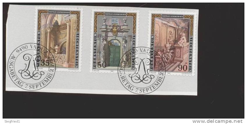 Liechtenstein Gestempelt 925-927 Stadtpalais Briefstück - Used Stamps