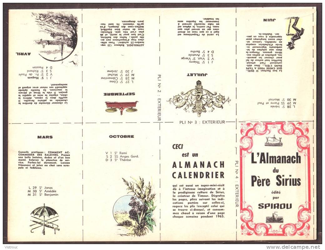 "L'ALMANACH Du PERE SIRIUS"   - Non Monté Ni Numéroté - Supplément à Spirou N° 1392. - Spirou Magazine