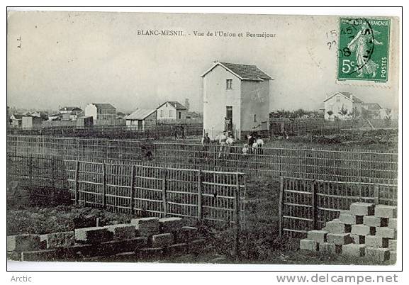 Blanc Mesnil Vue De L'Union Et Beauséjour Cachet Arrivée à Bruxelles - Le Blanc-Mesnil